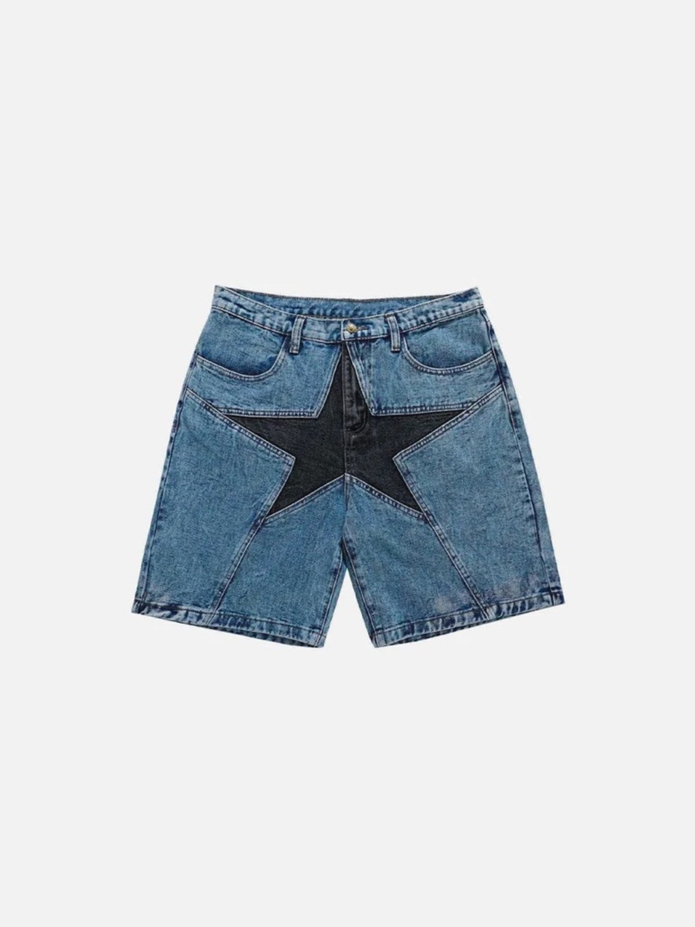 Denim Star Patchwork Panel Men's Jorts